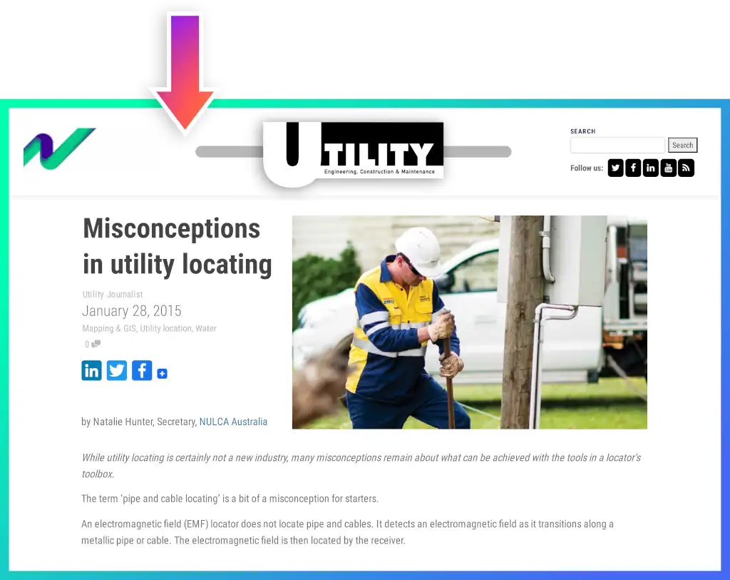 Utility Magazine - 'Misconceptions in Utility Locating' Article (Representative Image)